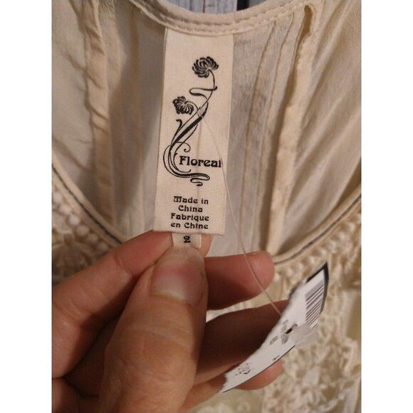 Floreal 100% lace sleeveless top Sz 2 vintage y2k - Picture 8 of 9